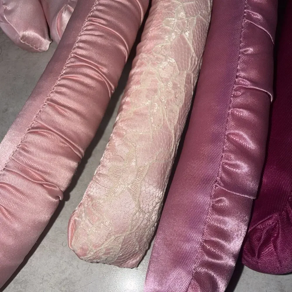 Vintage Hangers Satin Padded Boudoir Boutique Closet Set of 20 Fancy Pink Purple